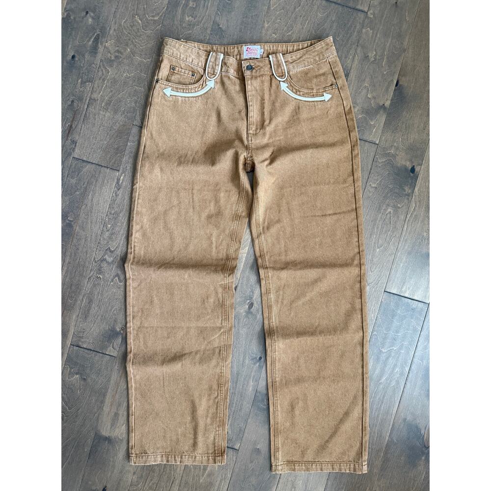 Howdy Hanny Smiley Camel Brown Ranch Jeans Women's Sz XL NWT